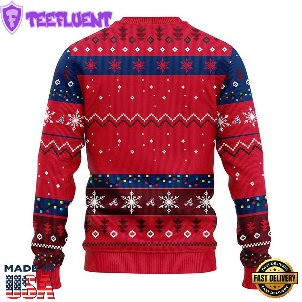 Atlanta Braves Hohoho Mickey Christmas Ugly Sweater