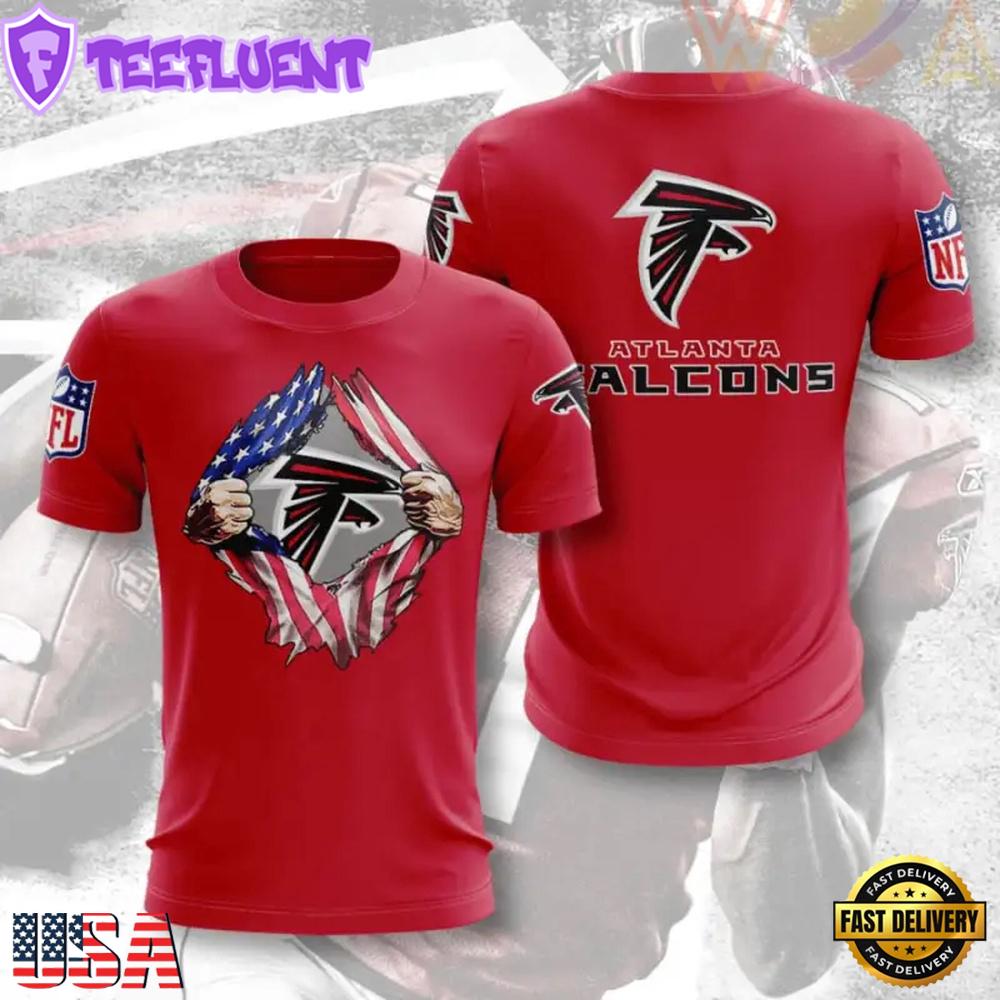 Atlanta Falcons Football US Flag All Over Print T-Shirt
