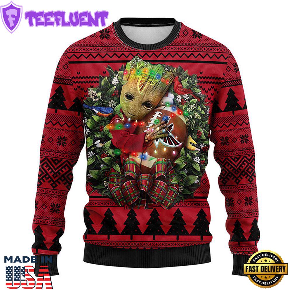 Atlanta Falcons Groot Hug Christmas Ugly Sweater Sport For Fan
