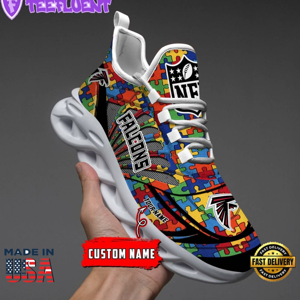 Atlanta Falcons NFL Autism Clunky Max Soul Shoes Personalized