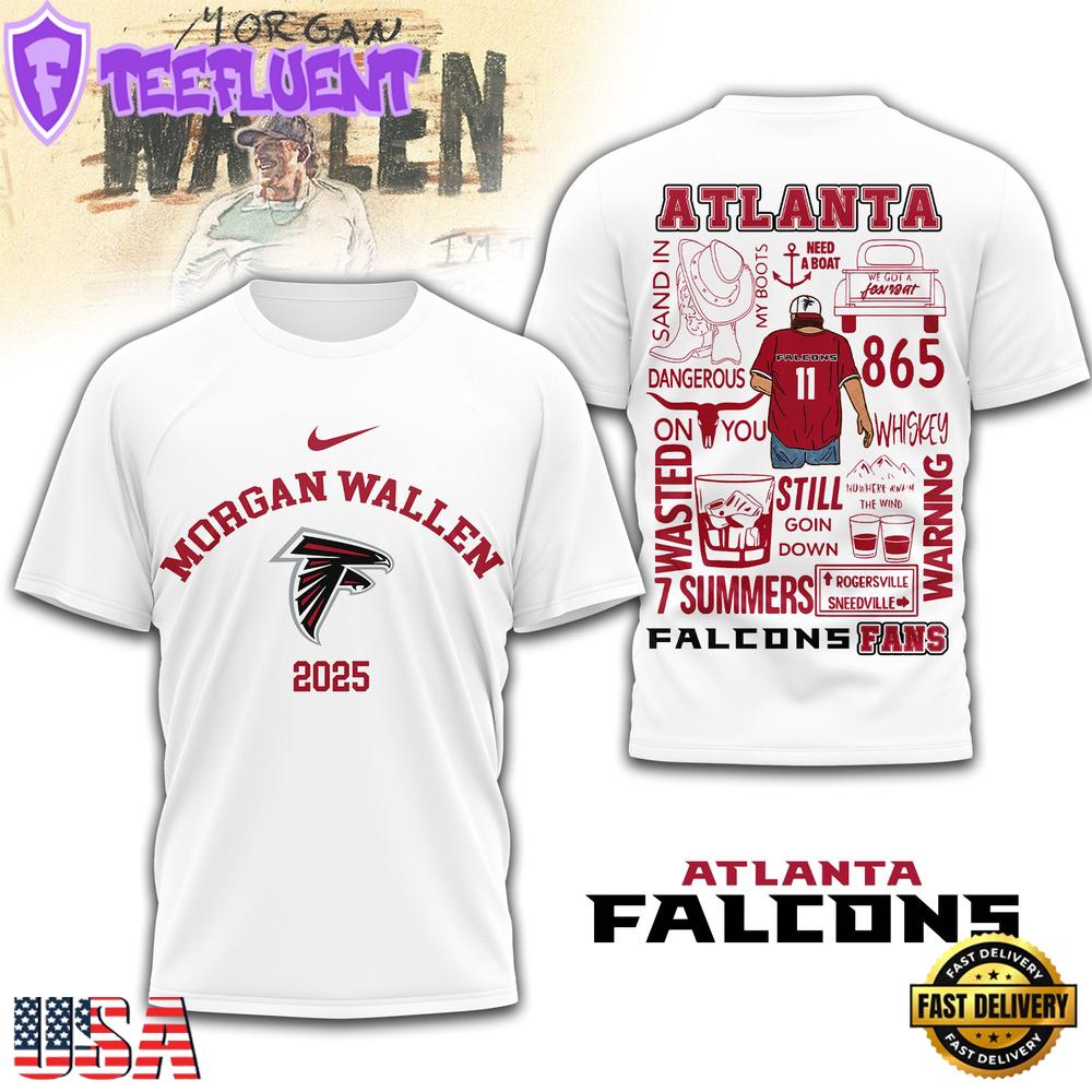 Atlanta Falcons NFL Morgan Wallen 3D T-Shirt