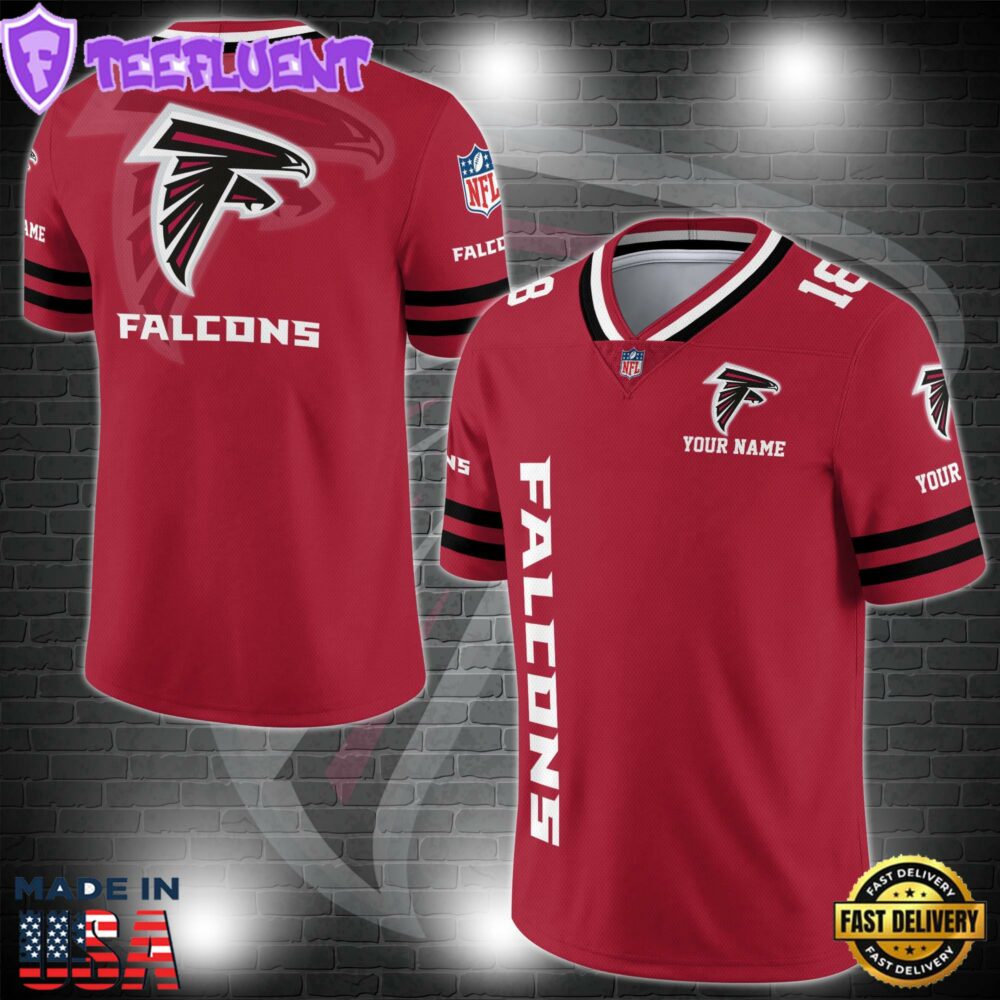 Atlanta Falcons Personalized V-neck Football Jersey Sport Gifts For Fan AZCVFJ031