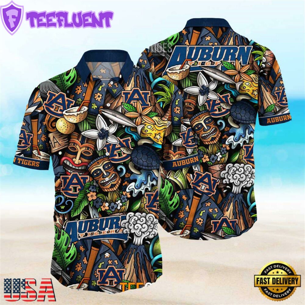 Auburn Tigers Ncaa Mens Floral Special Design Hawaiian Shirt
