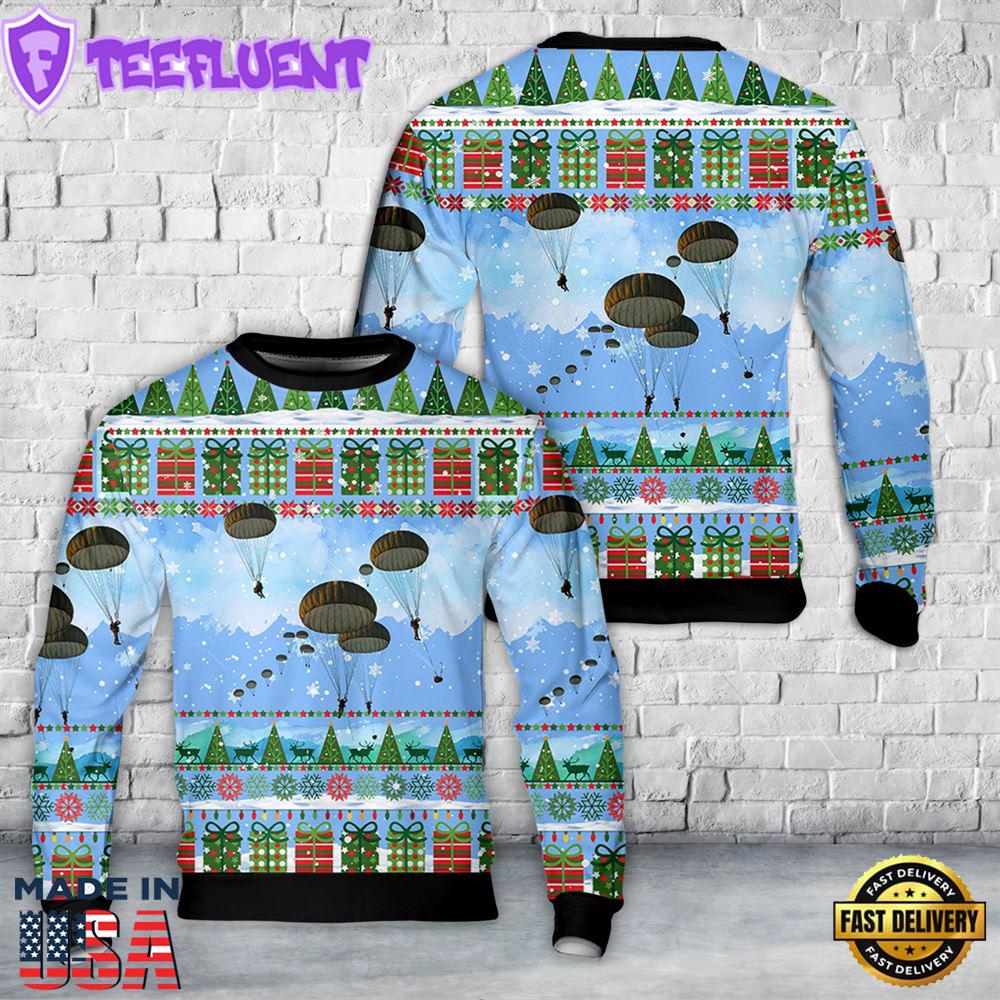 Australian Army 3rd Battalion, Royal Australian Regiment Parachute Drop Christmas AOP Sweater 1