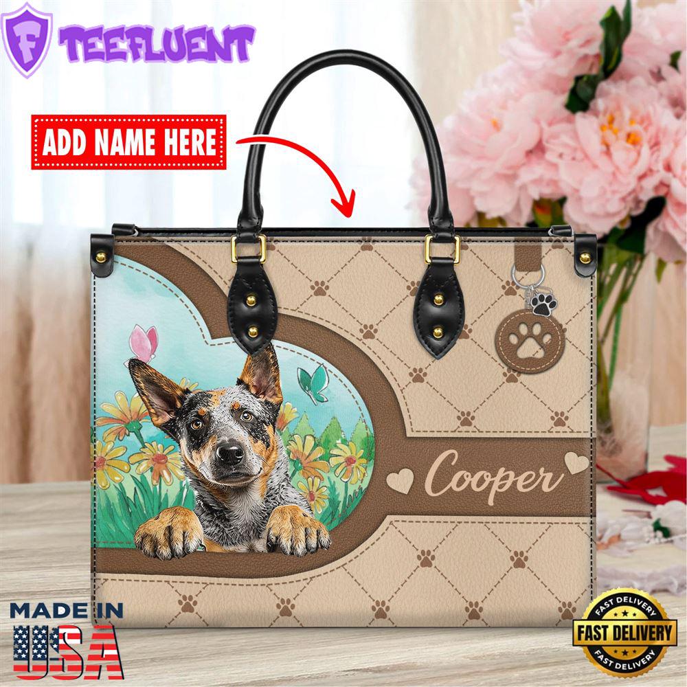 Australian Cattle Dog Duccy Dog Lover Leather Handbag