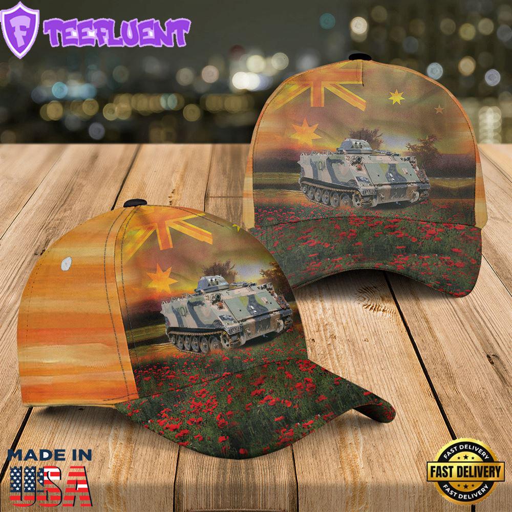 Australian M113A1 Armoured Personnel Carrier ANZAC Day Red Poppy Baseball Cap