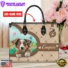 Australian Shepherd Dog Duccy Dog Lover Leather Handbag