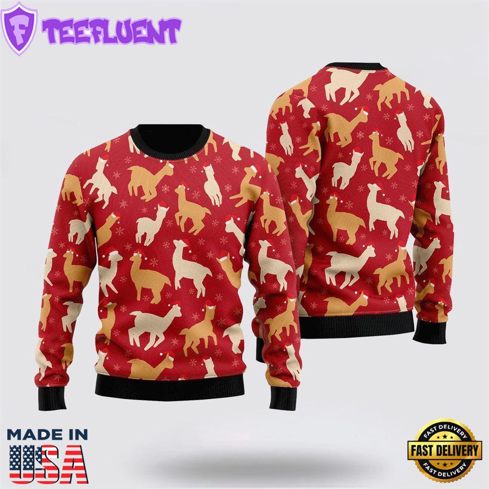 Awesome Llamas Red Ugly Christmas Sweater