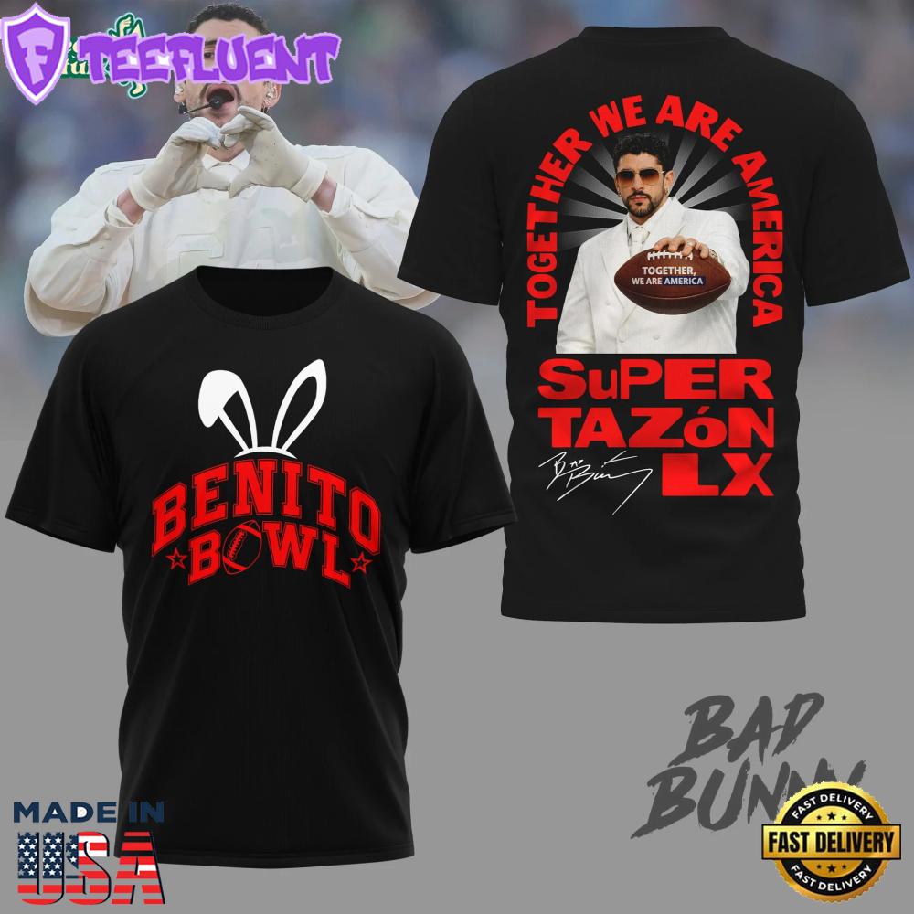 Bad Bunny “Benito Bowl” and “Super Tazόn LX” Tshirt