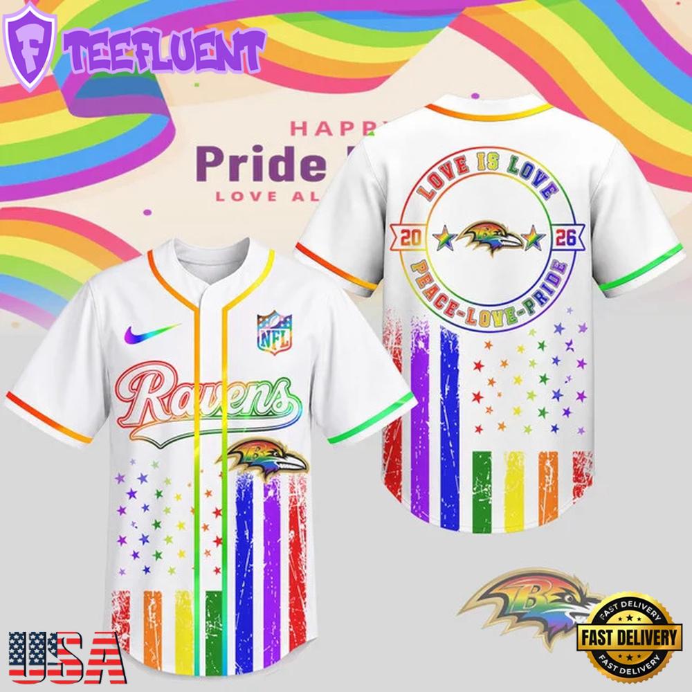Baltimore Ravens 2026 NFL Pride Love Limited Edition Baseball Jersey