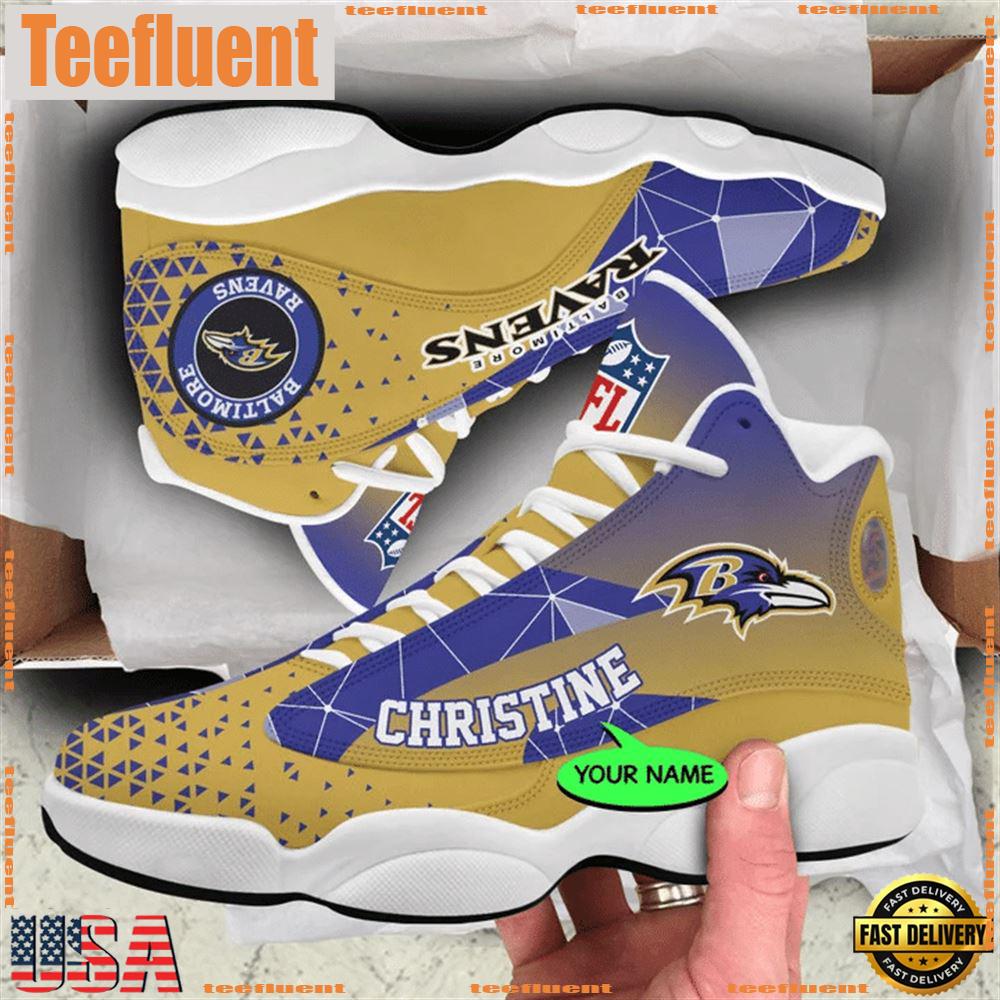 Baltimore Ravens NFL Personalized Jordan 13 Shoes