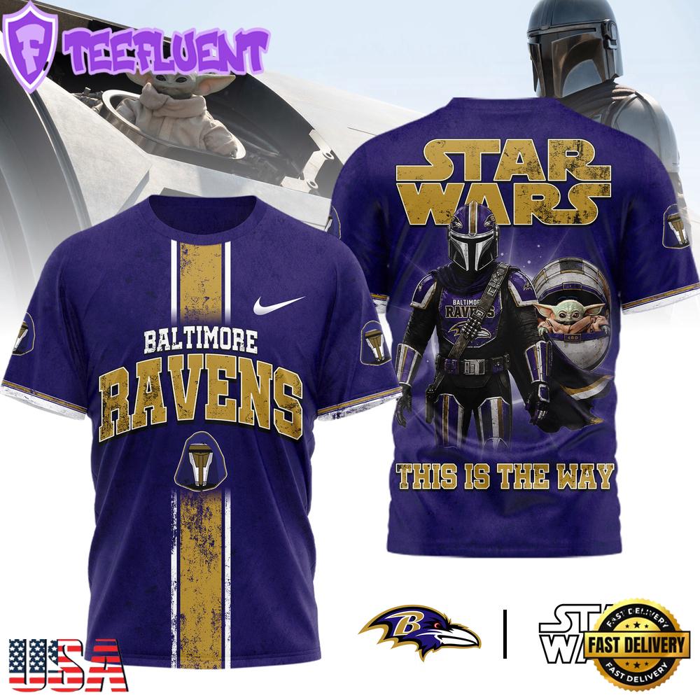 Baltimore Ravens NFL This Is The Way Star Wars 3D T-Shirt For Fans