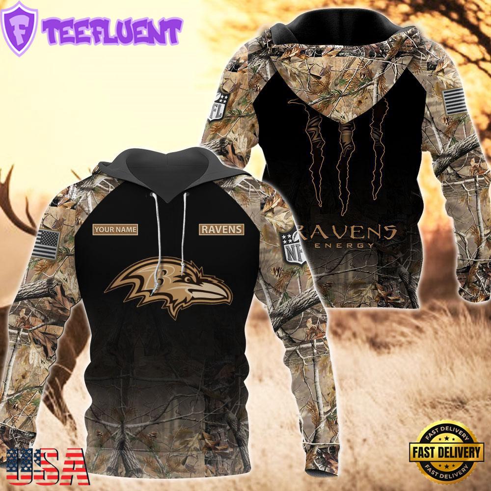 Baltimore Ravens Personalized Hoodie Camo Hunting Perfect Gift