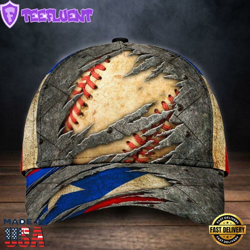 Baseball Puerto Rico Flag Baseball Cap