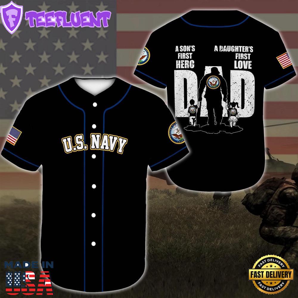 Baseball Shirt United States Navy Veteran DH36 All Over Printed