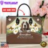 Basset Hound Dog Are Not Our Whole Life But They Make Our Lives Whole Leather Handbag