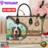 Basset Hound Dog Duccy Dog Lover Leather Handbag