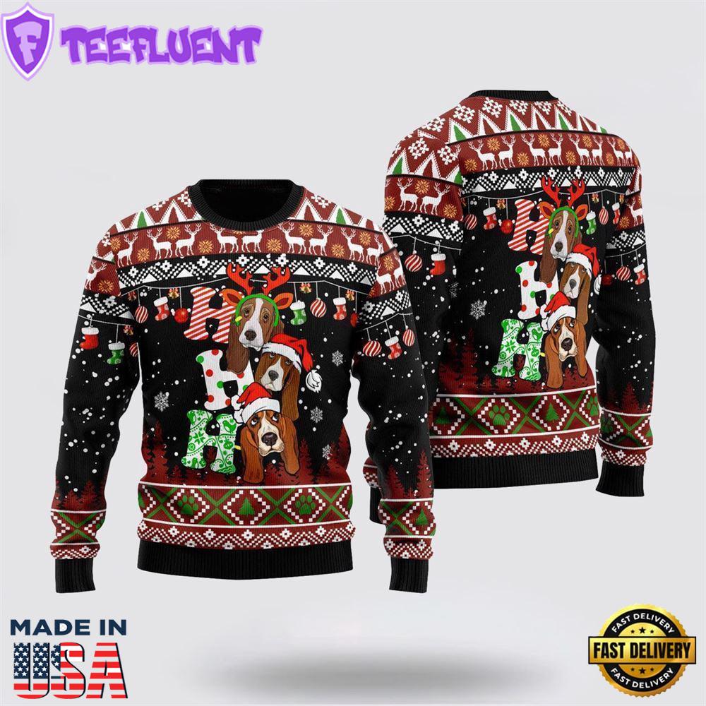 Basset Hound Dog Ugly Christmas Sweater For Men And Women