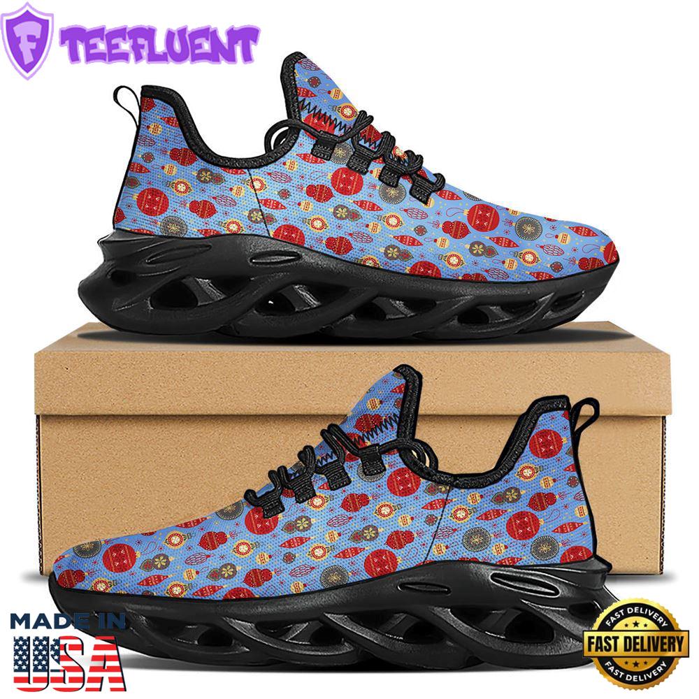 Baubles Christmas Print Pattern Black Max Soul Shoes