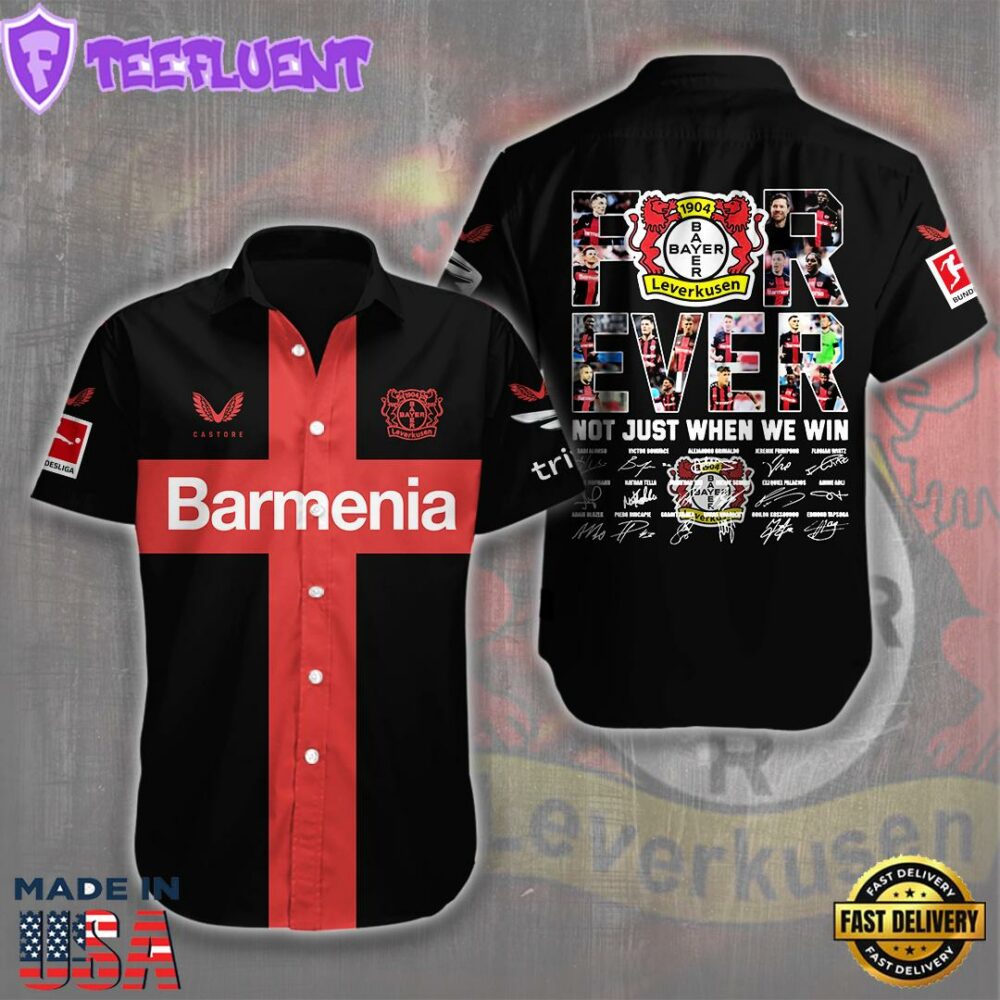 Bayer Leverkusen Short Sleeve Dress Shirt Hawaiian For Family