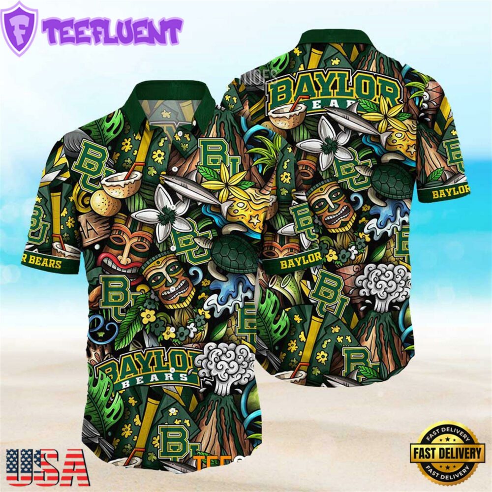 Baylor Bears Ncaa Mens Floral Special Design Hawaiian Shirt