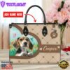 Beagle Dog Duccy Dog Lover Leather Handbag