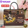 Beagle Dog Kisses Fix Everything Leather Handbag