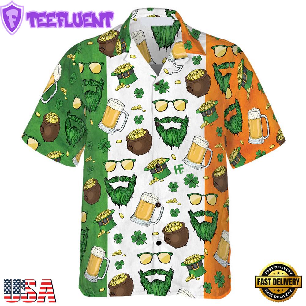 Beard Saint Patrick'S Day Seamless Pattern Hawaiian Shirt