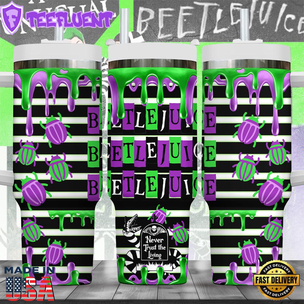 Beetlejuice 40oz Stanley Tumbler Summer For Fans