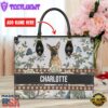 Belgian Malinois Dog Bior Leather Handbag With Flowers And Butterfly
