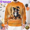 Bernese Mountain Dog In Spooky Autumn Halloween 3D Shirt