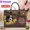 Bernese Mountain Dog Kisses Fix Everything Leather Handbag