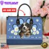 Bernese Mountain Dog Lover Leather Bag With Daisy Flowers
