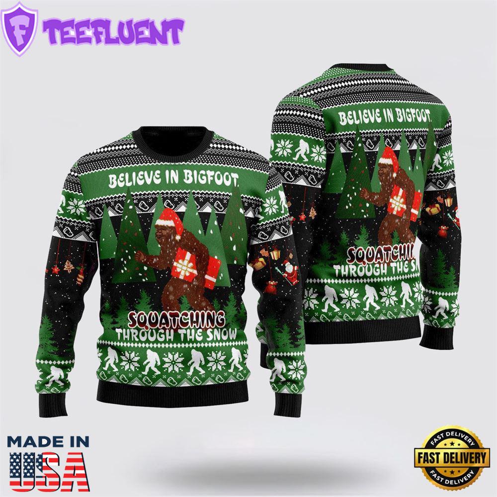 Bevieve In Bigfoot Ugly Christmas Sweater For Men