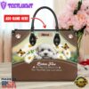 Bichon Frise Dog Are Not Our Whole Life But They Make Our Lives Whole Leather Handbag