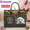 Bichon Frise Dog Just A Girl Who Loves Dogs Leather Handbag