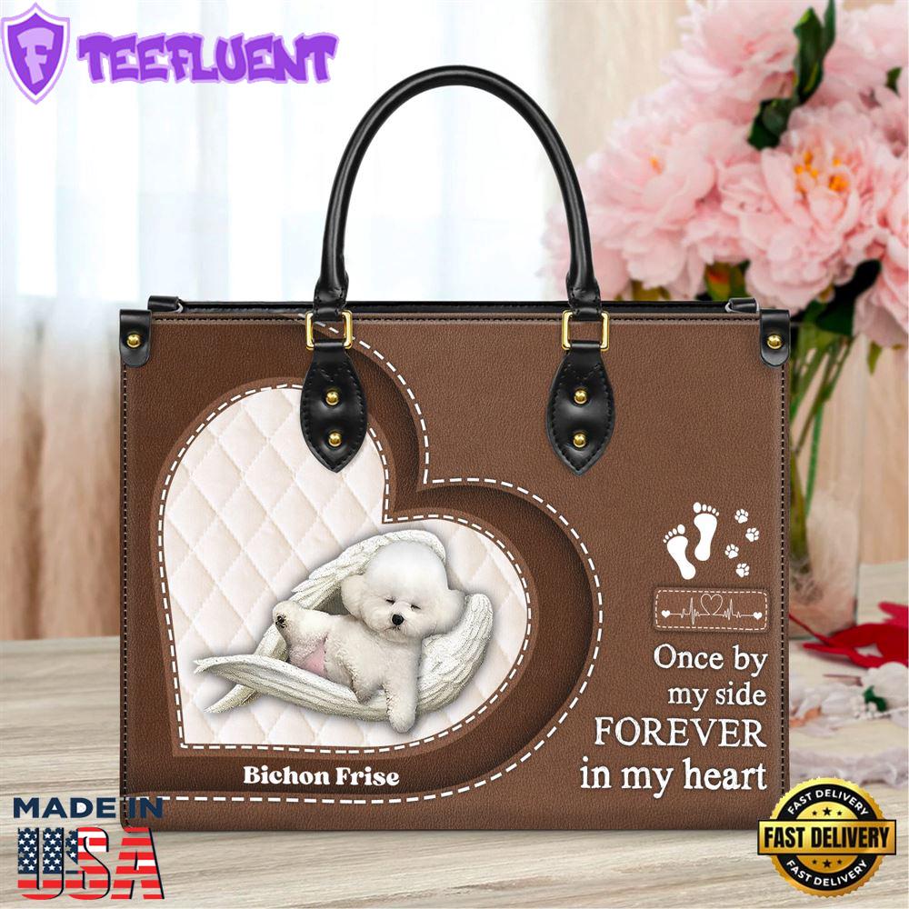 Bichon Frise Forever In My Heart Leather Bag
