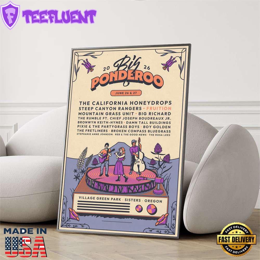 Big Ponderoo Music And Art Festival Jun 26-27 2026 Village Green Park Sisters OR Poster