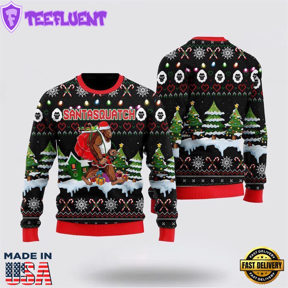 Bigfoot Christmas Ugly Christmas Sweater For Men