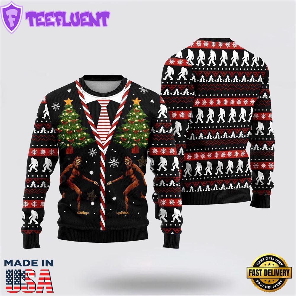 Bigfoot Ugly Christmas Sweater For Men