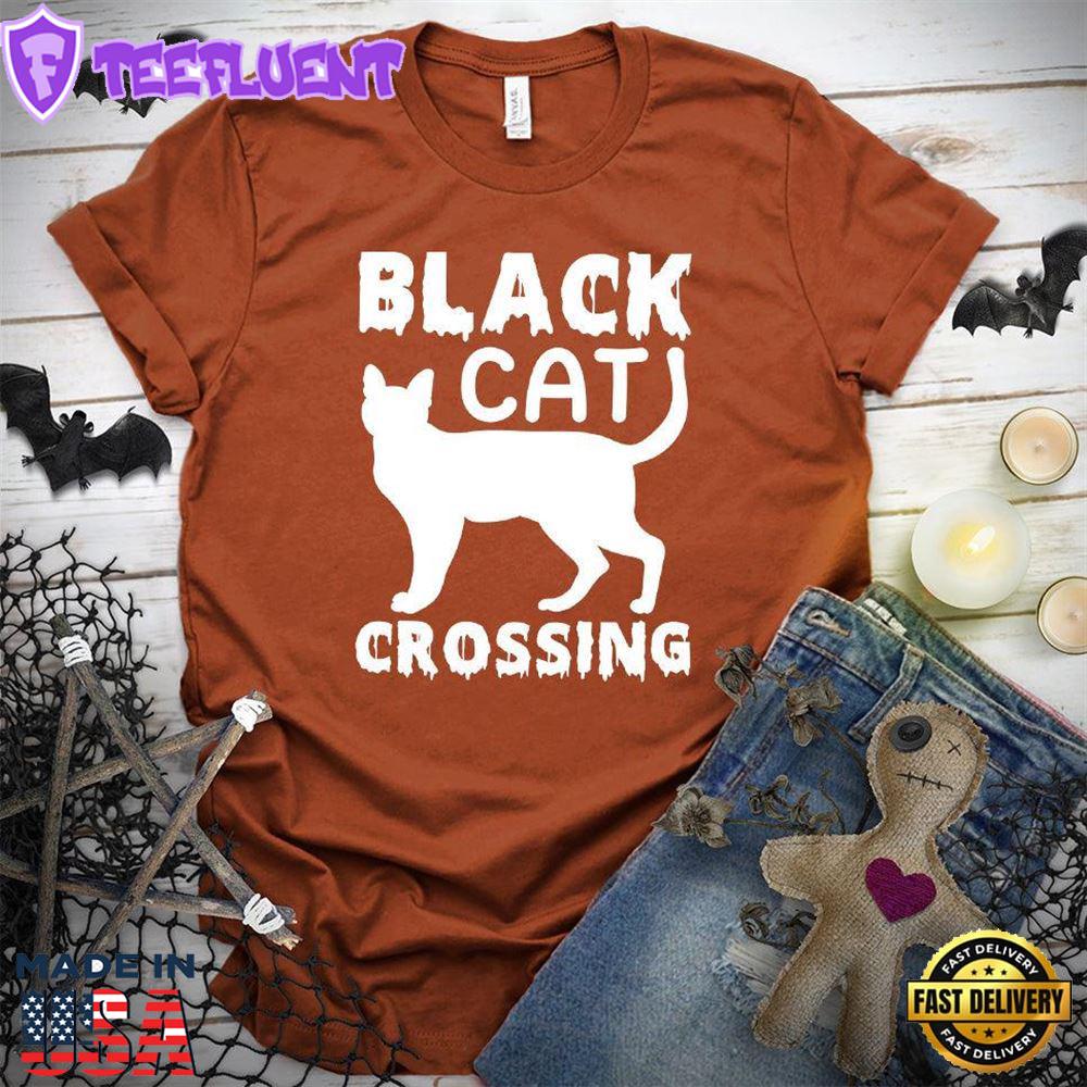 Black Cat Crossing T-Shirt