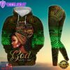 Black Girl All Over Print Leggings Hoodie Set Outfit For Women Good Say I AM