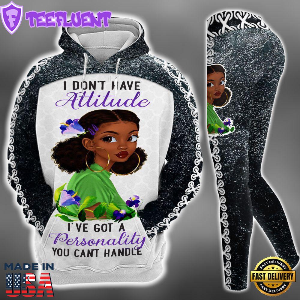 Black Girl Beauty All Over Print Leggings Hoodie Set Outfit For Women Gift Xmas