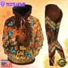 Black Girl Magic Butterfly All Over Print Leggings Hoodie Set Outfit For Women Gift Xmas