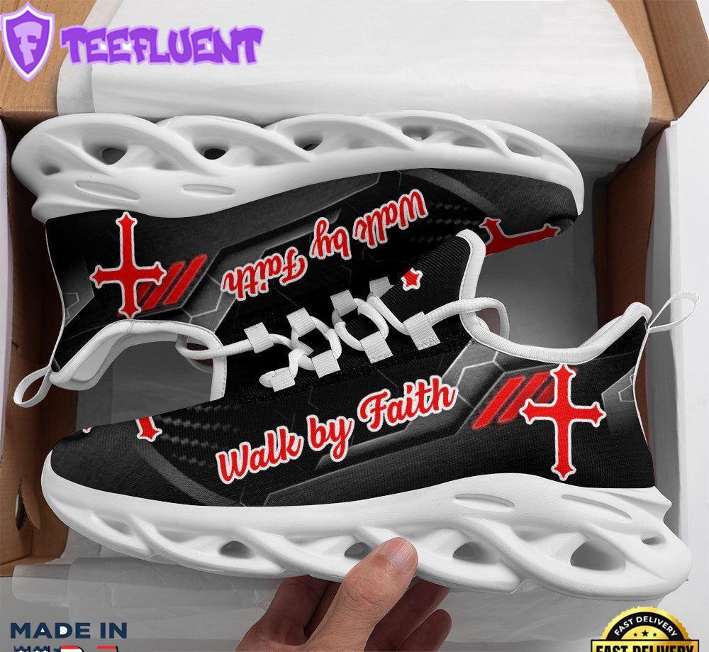 Black Jesus Walk By Faith Running Christ Sneakers Max Soul Shoes For Men And Women