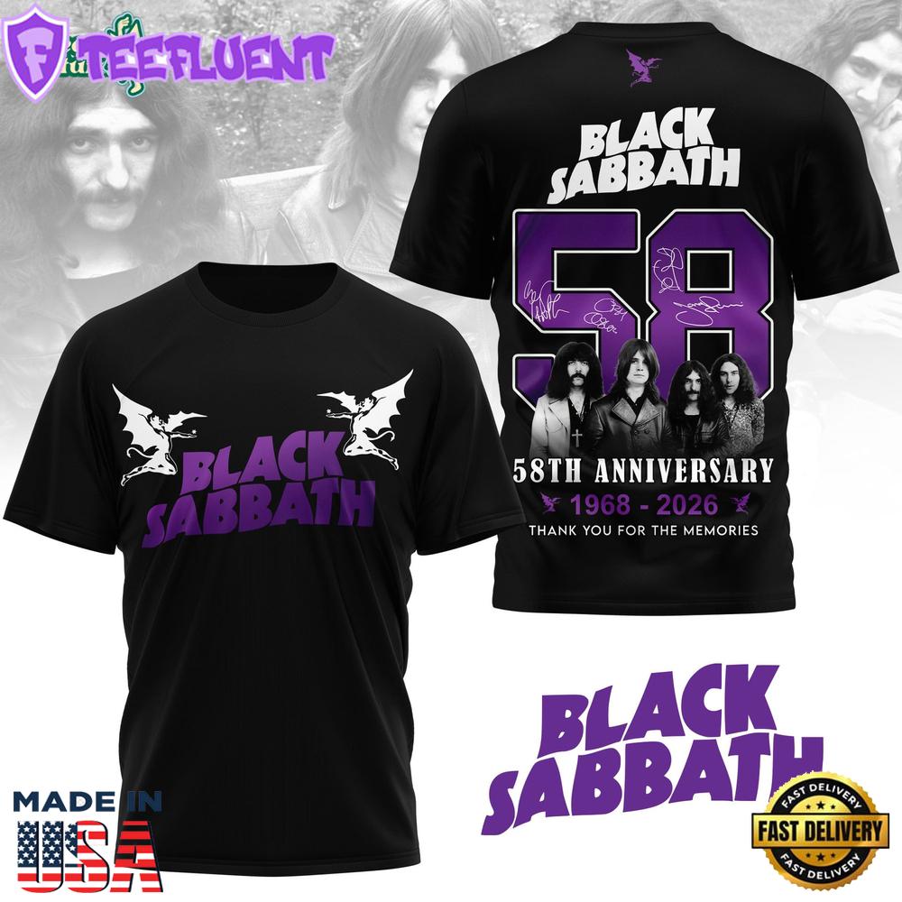 Black Sabbath 58th Anniversary T-shirt