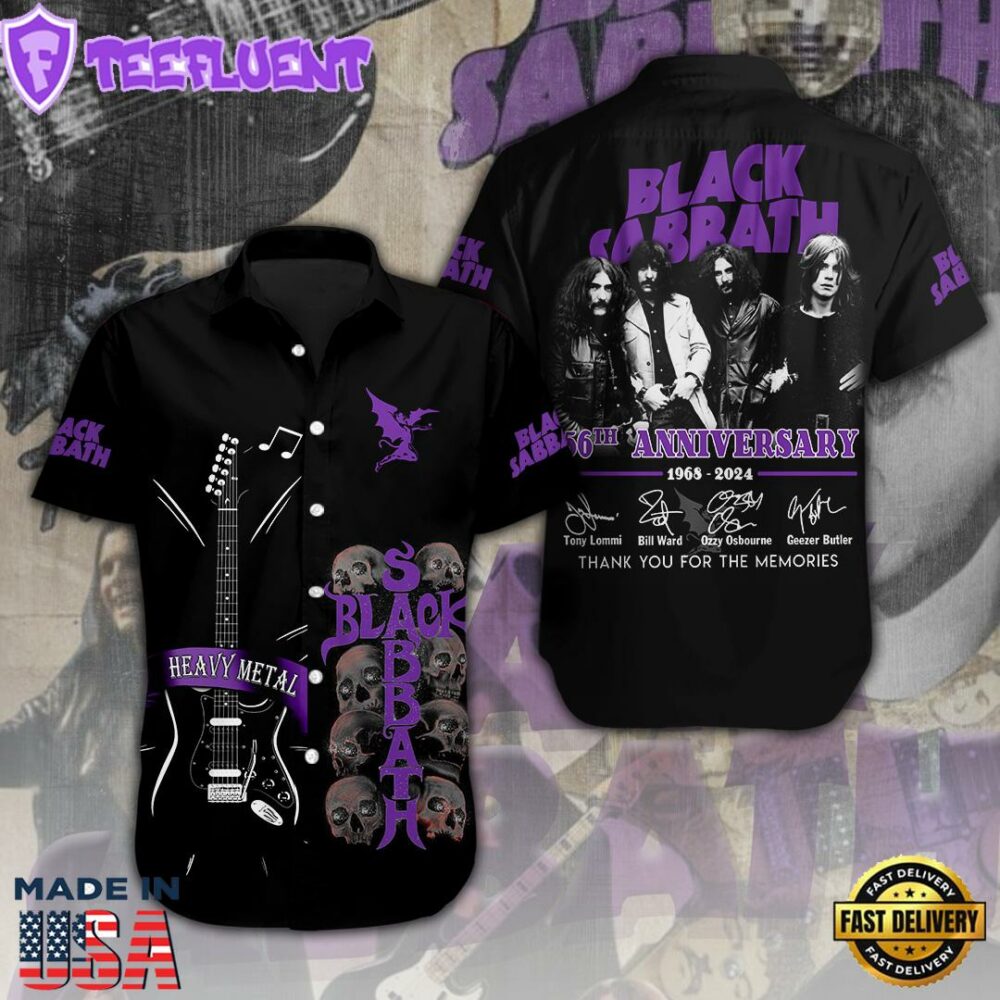 Black Sabbath Short Sleeve Dress Shirt For Man And Women
