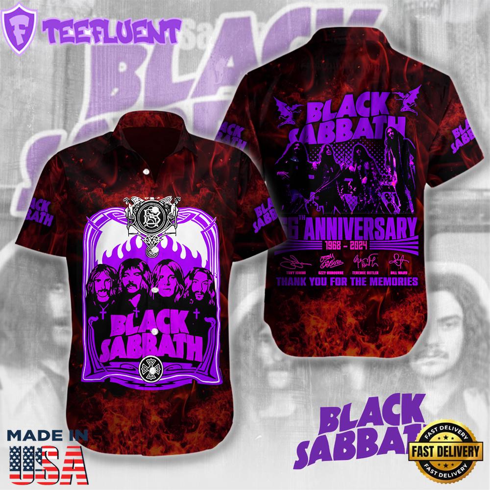Black Sabbath Short Sleeve Dress Shirt Summer 2025