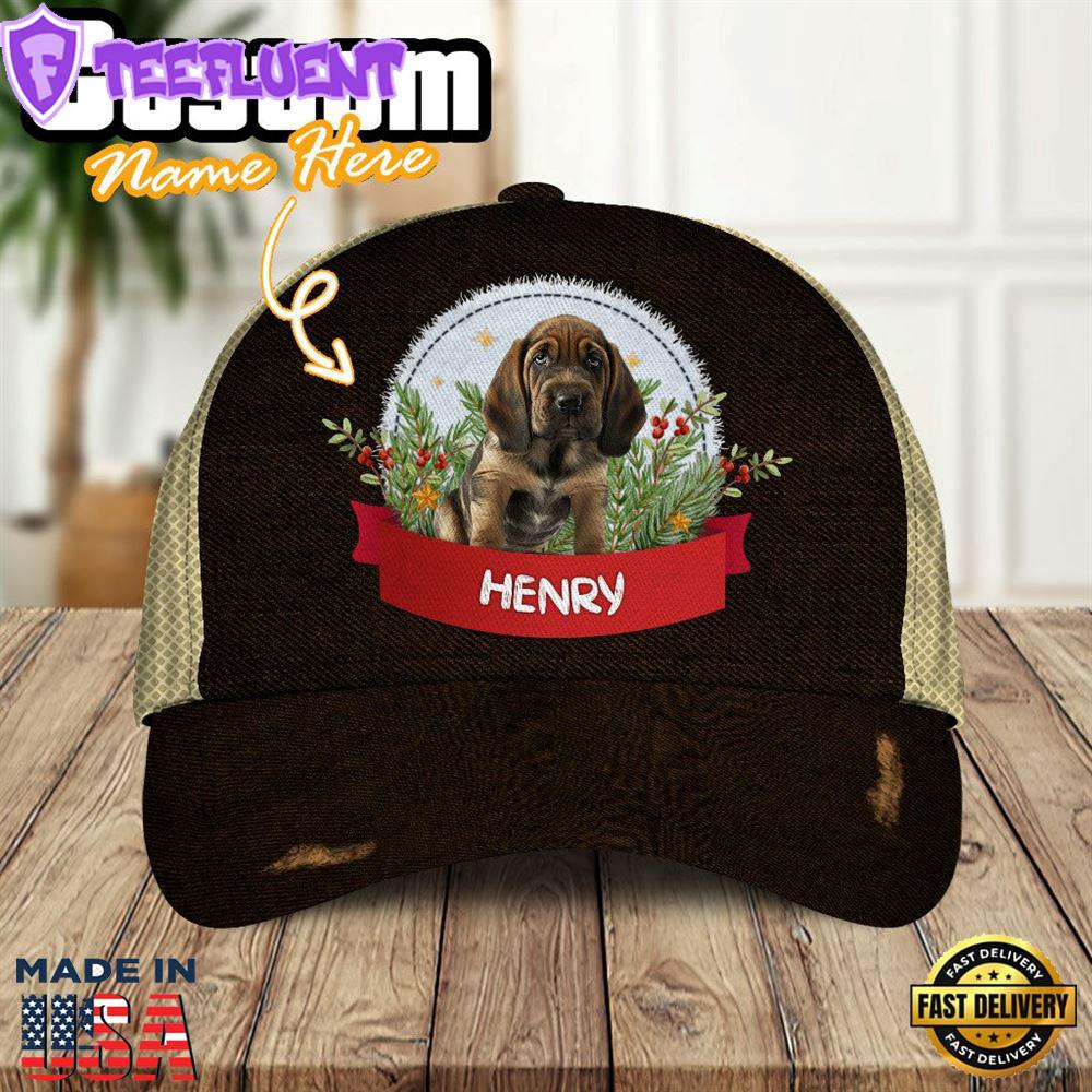 Bloodhound Dog Playful In The Bushes 3D Cap