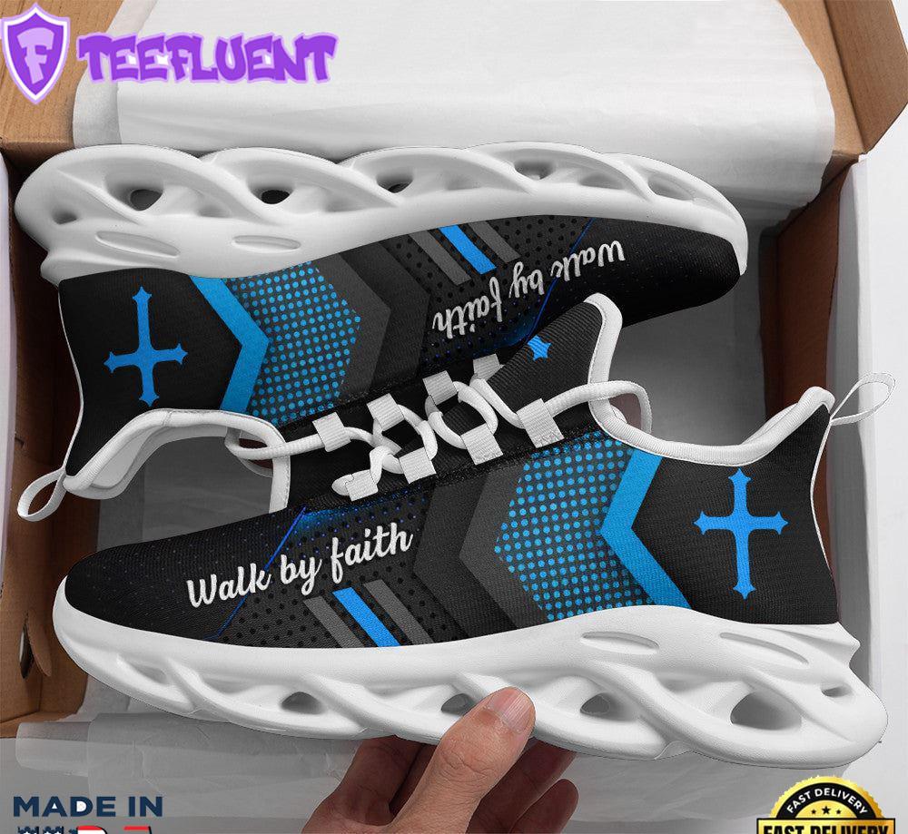Blue Jesus Walk By Faith Running Shoes Max Soul Shoes For Men And Women